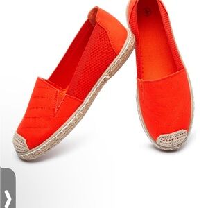 COPY - Bright Orange Espadrille Flats